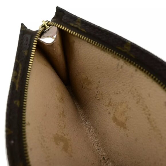 LOUIS VUITTON Logo BUCKET PM Pouch Bag Monogram Leather Brown France 60EE072 - Picture 2 of 13
